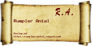 Rumpler Antal névjegykártya